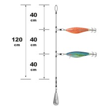 Montage Tataki Prêt Pêcher 2 Turlutte Flottant-SESLP510870OR-WH