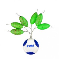 Perles Flottantes Ovales Avec Stoppeur Yuki-GREEN-GLOSSY