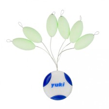 Perles Flottantes Ovales Avec Stoppeur Yuki-Green-Glow