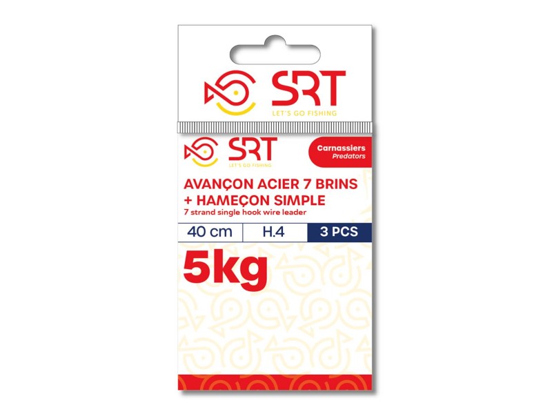 Avançon Acier Srt  7 Brins + Hamecon Simple
