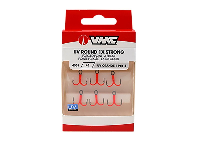 Hameçon Triple Vmc 4551UV Uv Round 1X Orange-1