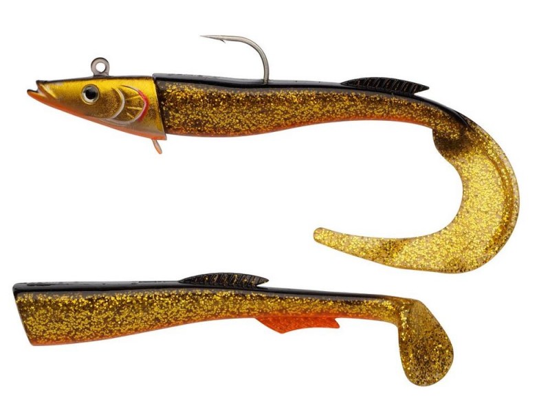 leurre-souple-arme-powerbait-power-sandeel-150mm-2-Gold-oil