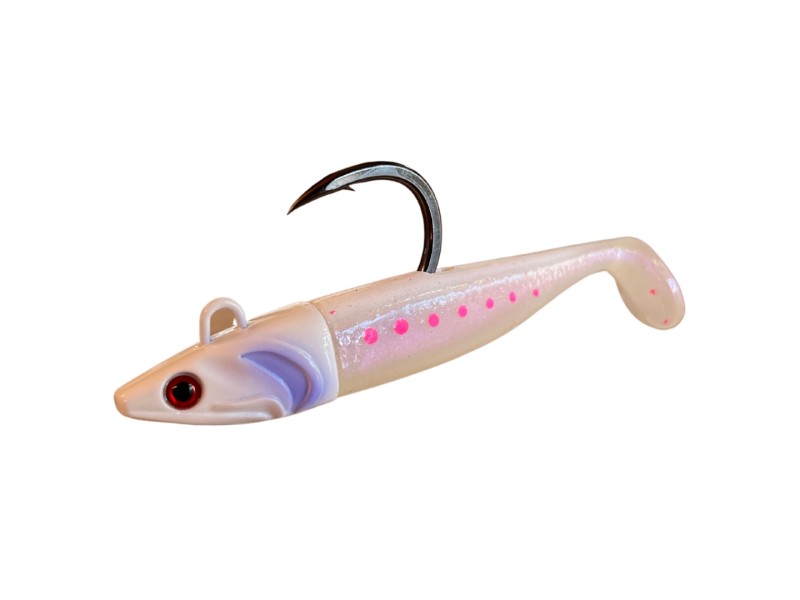 Leurre Souple ERM S-Bull 90mm-white-pinks-dots