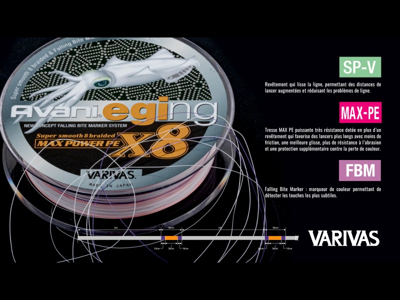 Tresse Varivas Eging Max Power PE X8 150m