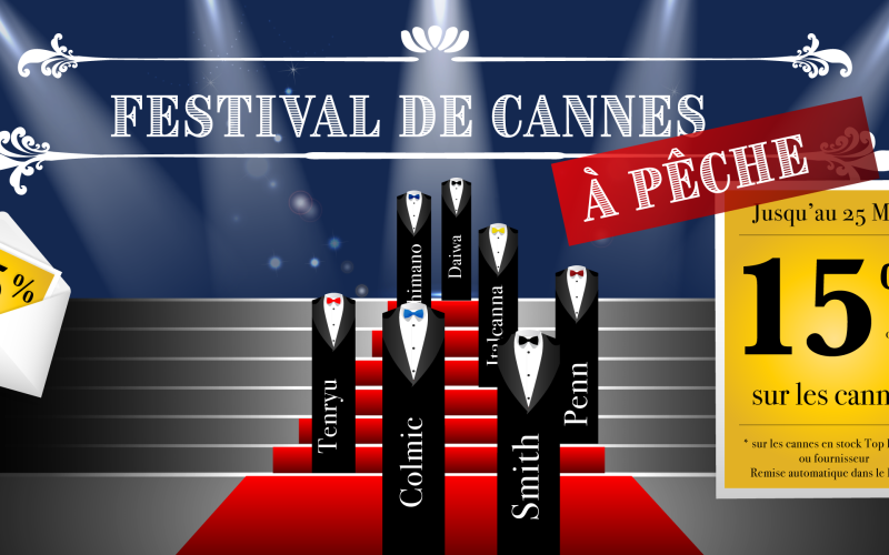 Festival de Cannes 2026 : 15% sur les cannes à pêche en stock